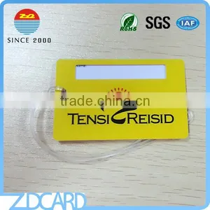 Double Sheets PVC Matte Luggage Tags With Hole, Eyelet and Transparent Strap thumbnail-1