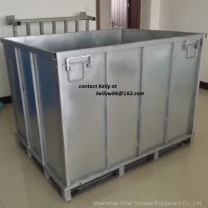 Foldable Stackable Steel Storage Box Cage Metal Bin Container thumbnail-4