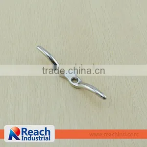 4 1/2" Nickel Plated Zinc Alloy Butterfly Cleat Rope Hook thumbnail-1