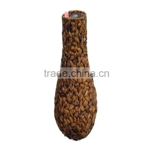 Large Chinese Home Goods Straw Hadncraft Floor Standing Vases thumbnail-2