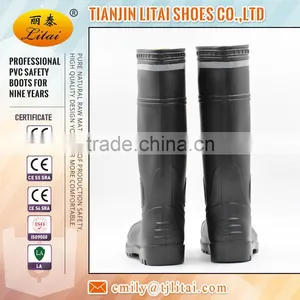 Hot Selling Black PVC Safety Rain Boots With Steel Toecap thumbnail-4