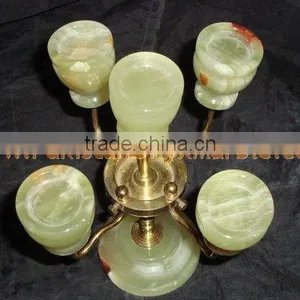 NATURAL 2017 New Items ONYX CANDLE HOLDERS STANDS BRASS WORK thumbnail-1