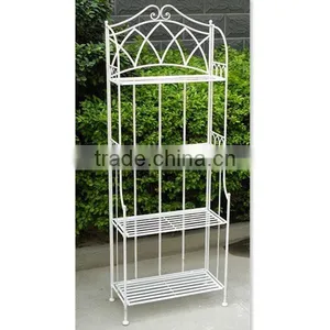 Gothic 4-tier Folding Wrought Iron Flower Shelf thumbnail-1