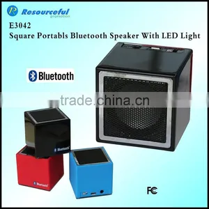 Hot Sale Portable Aluminum Square Wireless Mini Speaker With LED Light thumbnail-1