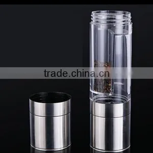 CY181 Multifunctional Manual Stainless Steel Pepper Mill With Two Storage Container Peper Grinder thumbnail-6