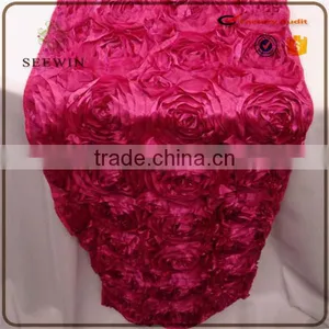 Satin Rosette Table Runner Wedding Decoration thumbnail-1