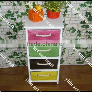 Wood Cabinet Bedside Table With Drawers thumbnail-1