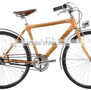 Eco-friendly 3-Speed Classical Style Bamboo City Bicycle thumbnail-1