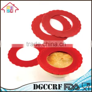 NBRSC Reusable Mini Pie Pan Crust Shields Silicone Cover Set of 4 thumbnail-3