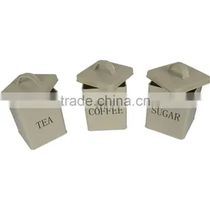 Square Kitchen Metal Sealed Coffee Tea Sugar Tin Canister thumbnail-4