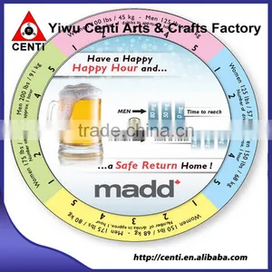 Custom Imprinted Blood Alcohol Concentration 2 Wheel Calculator for Safe Driving thumbnail-1