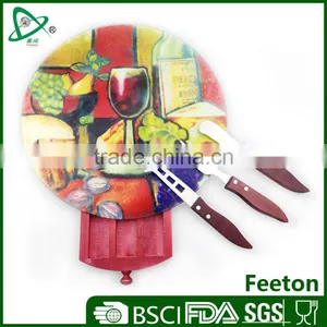 4PCS Classic Bistro Cheese Board and Knife Set thumbnail-1