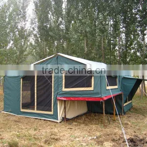 Extra Large Canvas Folding Camping Trailer Tents for Sale Factory Direct Selling thumbnail-2
