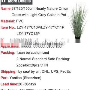 87 / 125 / 150 cm Nearly Nature Artificial Grass Potted Onion Grass in Grey Green Color Fake Grass Pots Plant thumbnail-6