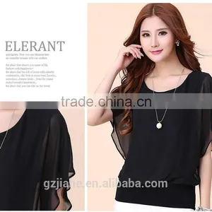 Hot Fashion Blusa Feminina 2015 Summer Casual Plus Size Slim Bat Sleeve Chiffon Shirt Women Blouse Blusas Women Tops Clothing thumbnail-3