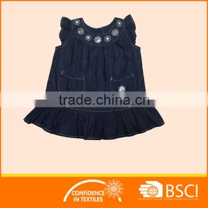 Baby Girl Summer Nice Denim Dress Kids Wear Stocklot thumbnail-2