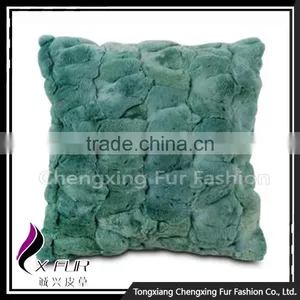 CX-D-22C Newest White Soft Rex Rabbit Fur Pillow Case Manufacturer thumbnail-4