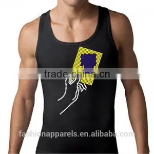 Mens Gym Apparel Fashion Tops Rhinestone Tights thumbnail-1