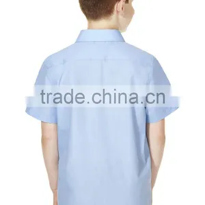 China School Uniform Design 100% Cotton Factory Blue Polo Shirts thumbnail-2