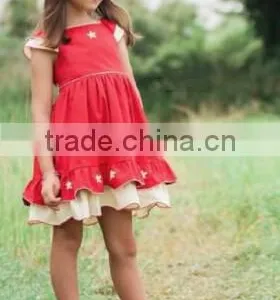 2016 Hot Sale Baby Girls Holiday Boutique Red Dress for Kids Girl Christmas Dresses thumbnail-2