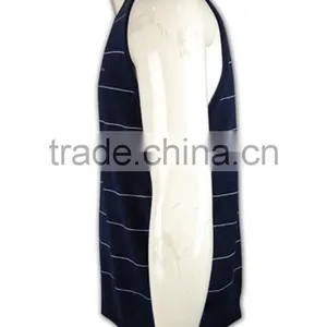 ISO9001/BSCI Manufature Embroidery Navy Blue Sleeveless Striped Sweater Vest thumbnail-6