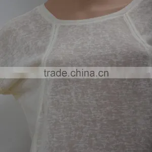 High Quality Ladies' Transparent T-shirt New Fashion Design for Summer 2015 thumbnail-3