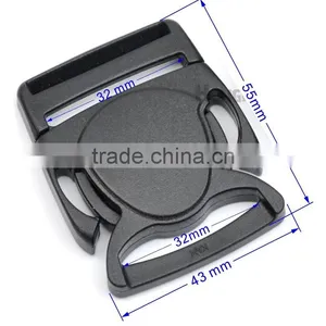 HLD/M312-32mm 1.25inch Black Plastic Buckles Adjustable Splice Clip Buckle Crab-sahpe Backpack Webbing Strap thumbnail-4