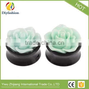 Hot Sell Colorful Rose Flower Acrylic Ear Plug Body Piercing thumbnail-3