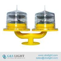 Flash in Turns, Red Color,Low Intensity Dual Solar Obstruction Lights / Obstruction Light for Towers, Buildings thumbnail-1