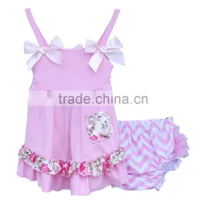 2016 Wholesale Girls Clothes Sleeveless Bow Romper Baby Girls Red Cotton Outfits thumbnail-1