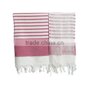 Turkish 1 Ply 2 Sides Striped Beach Towels With Fringe thumbnail-2