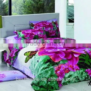 China Supplier Cotton Rubik's Cube Feather Printed Bedding Set thumbnail-3