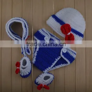 New Newborn Baby Infant Knitted Crochet Costume Photo Photography Prop thumbnail-3