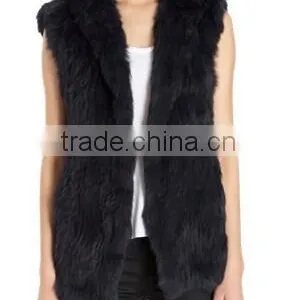 YR253 Lots of Color Rabbit Fur Gilet/Fashion Women Fur Waistcoat Vest thumbnail-5