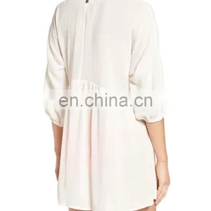 C78 Woven Cover-Up Beach Cotton Tunic Kaftan thumbnail-3