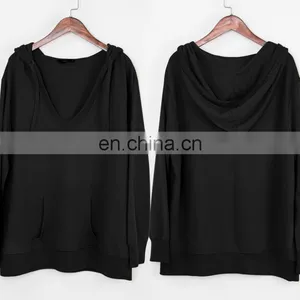 China Suppliers Wholesale Clothing OEM Ladies V-neck Long Sleeves Loose-fit Top and Blouse for thumbnail-2