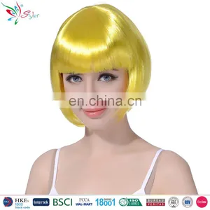 Styler Brand Women 10 Inch Bob Hair Wig Christmas Makeup Short Straight Purple Wig thumbnail-5