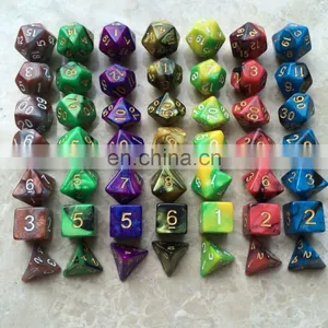 High Quality Multi-Sided Dice New 7pc/lot Dice Set With Marble Effect d4 d6 d8 D10 D10 D12 D20 DUNGEON and DRAGONS Rpg Dice Game thumbnail-3