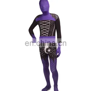 Wholesale Purple Sexy Full Hood Halloween Costume Zentai Lycra Catsuit thumbnail-1