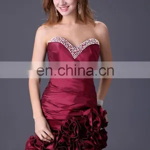 Grace Karin Sexy Ladies Strapless Black And Red Short Mini Cocktail Dresses CL3106-1 thumbnail-2