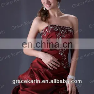Grace Karin Long Floor Length Red Prom Wedding Evening Dress Bridal Gown CL2516 thumbnail-5