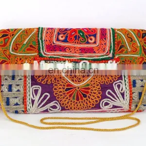 Bohemian Banjara Ethnic Handbag-Vintage Clutch Bag-Afghan Clutch Bag-Hand Embroidery Coin Clutch Purse thumbnail-1