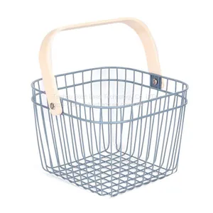 New Stainless Steel Drain Basket Metal Fruit Basket /Portable Vegetable Mesh Snack Basket thumbnail-1
