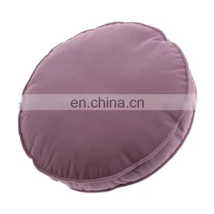 Round Comfortable Soft Taro Solid Color Purple Sofa Decorative Pillow Chair Cushion With Piping thumbnail-1