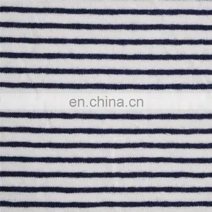 Closeout Linen Viscose Stripe Jersey Fabric thumbnail-1