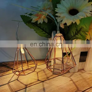 Battery Operated Diamond Shape Fancy Metal String Light For Home Holiday Decoration thumbnail-1