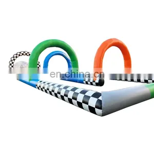 Inflatable Barrier Zorb Ball Race Track Fun Kids Go Kart Inflatable Speedway Race Car Track thumbnail-1