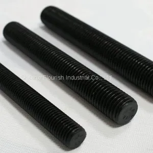 M4 - M48 Double Ended Bolt , Carbon Steel Full Thread Stud Bolt Black Color thumbnail-3