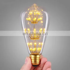 St58 Dimmable St58 Clear Amber Glass 2200k E22 E27 B22 3.5W RGB Carbon Led Filament Bulb thumbnail-2