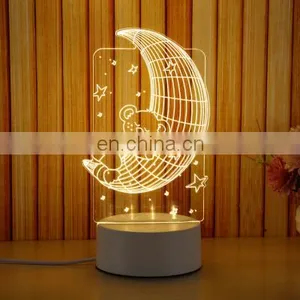 USB and Battery Color Changing 3d Animal Led Acrylic Night Light thumbnail-3